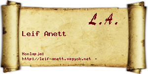 Leif Anett névjegykártya